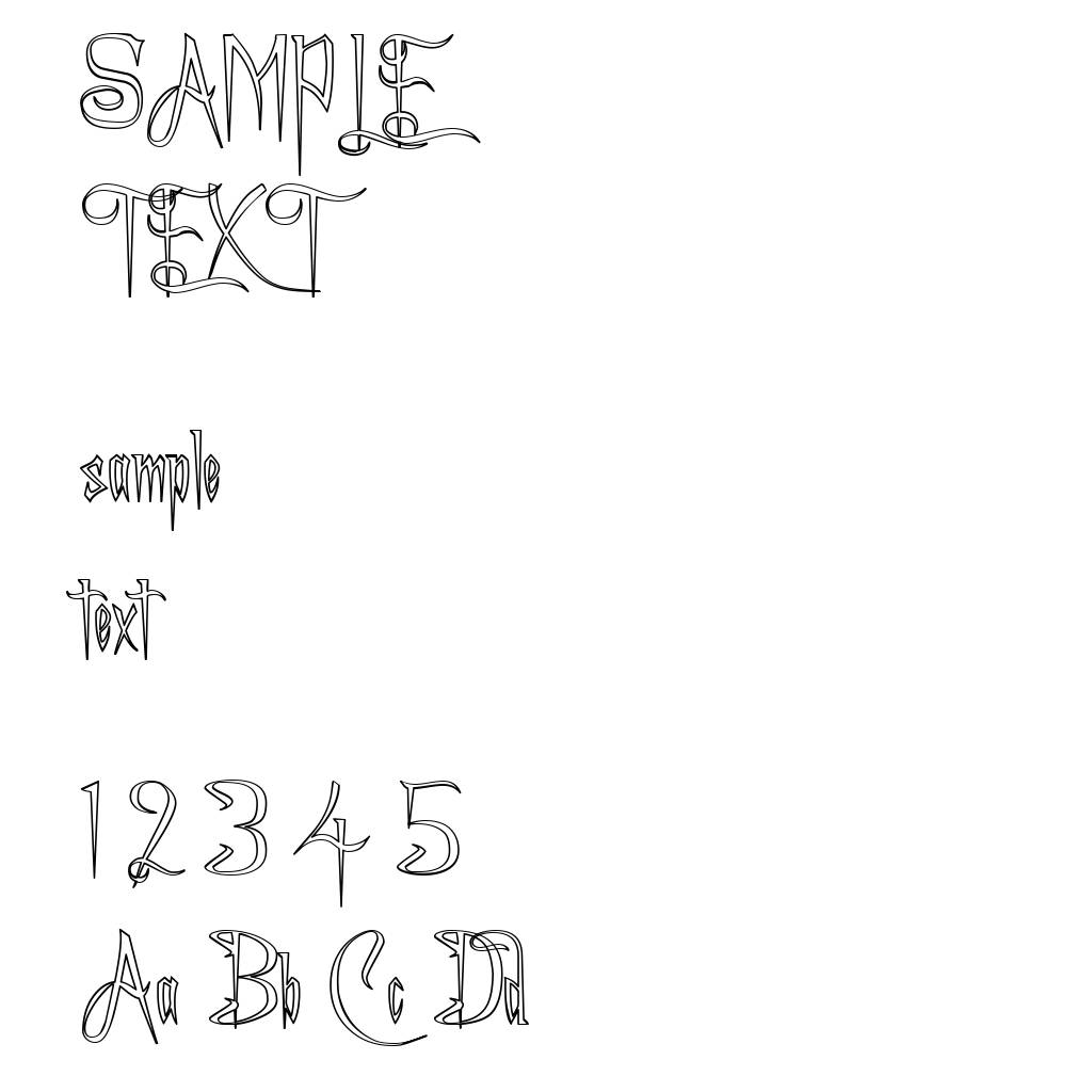 A Charming Font Outline