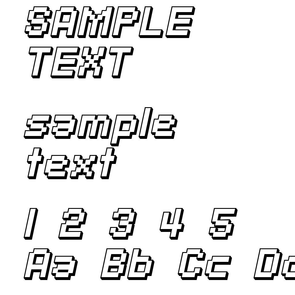 SF Pixelate Shaded Bold Oblique