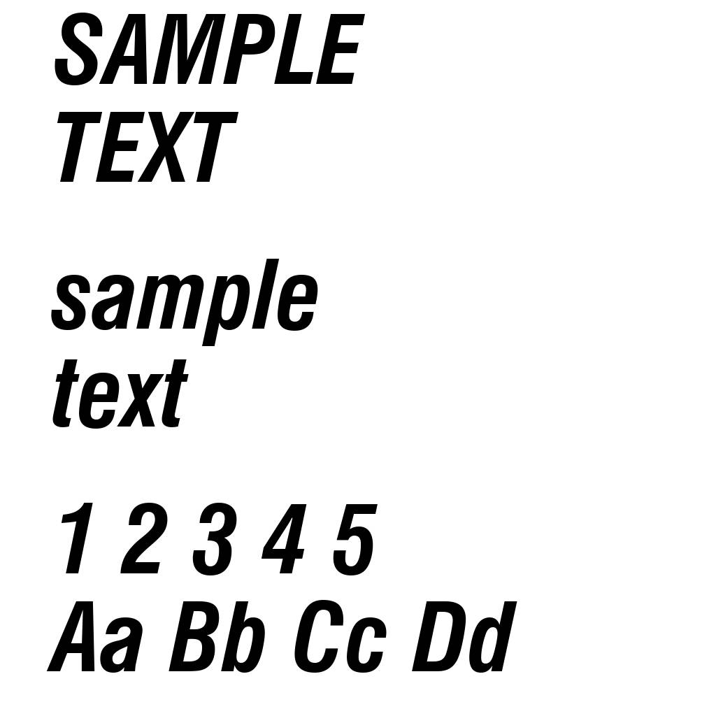 Swiss 721 Bold Condensed Italic BT