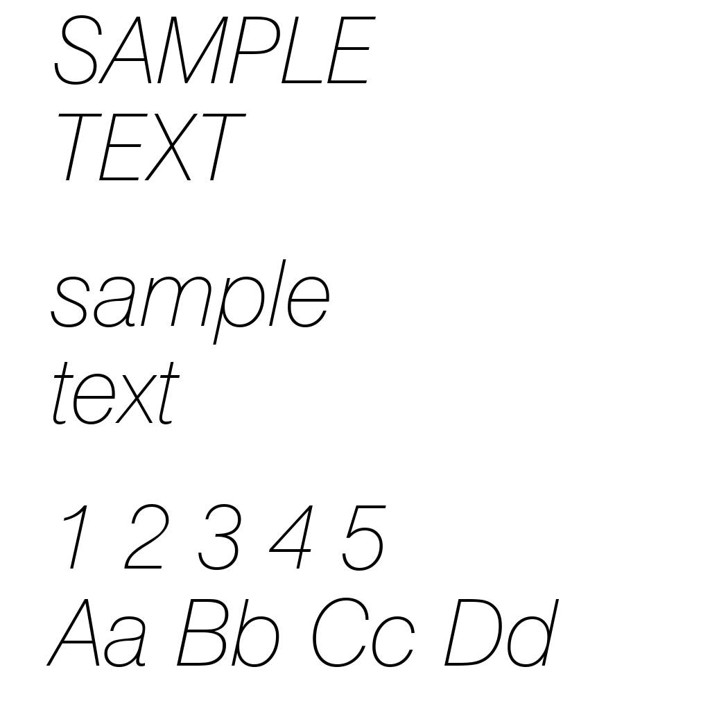 Swiss 721 Thin Italic BT