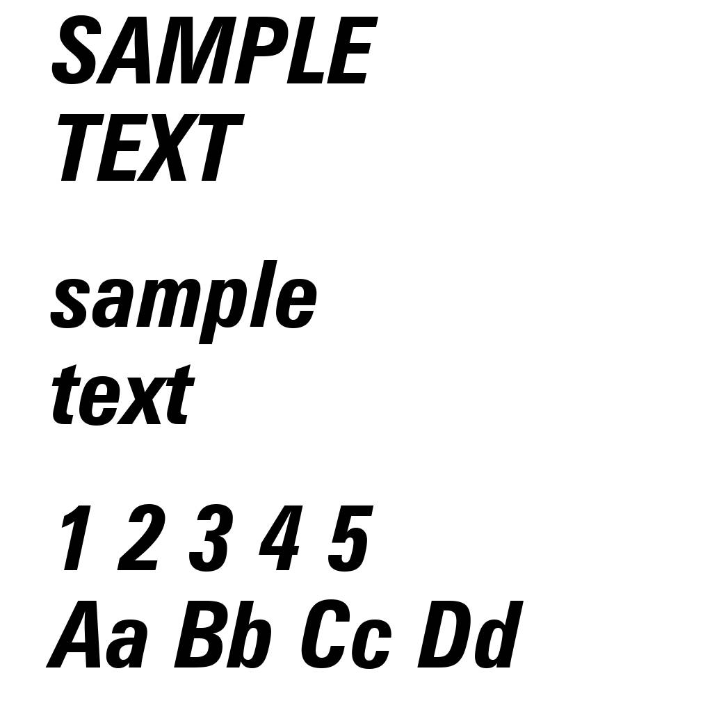 Zurich Bold Condensed Italic BT