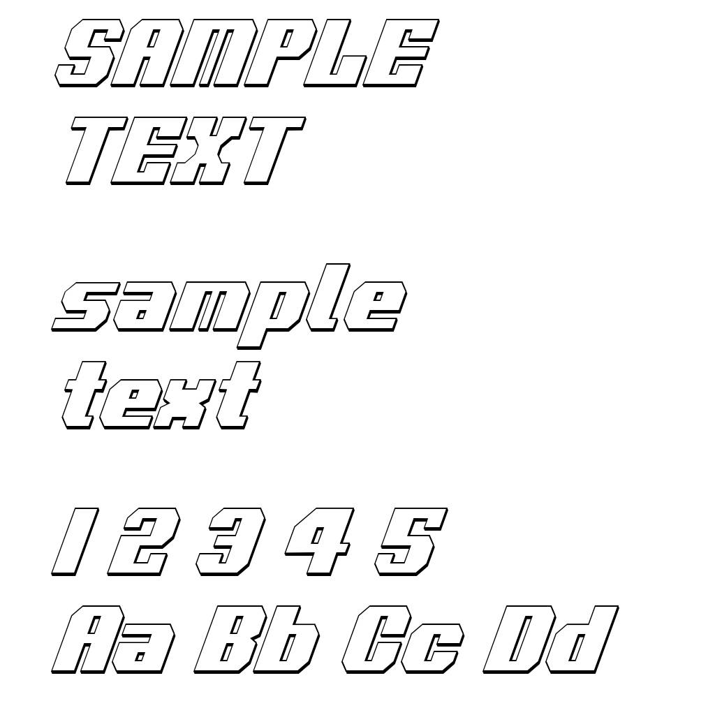 Voortrekker 3D Condensed Italic