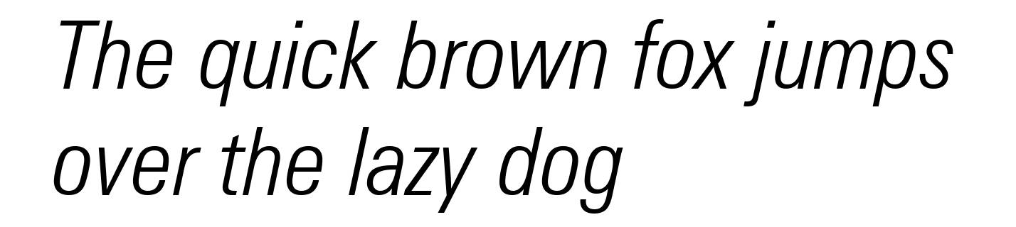 Zurich Light Condensed Italic BT